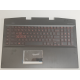 Carcasa superioara cu tastatura palmrest Laptop Gaming, HP, Omen 17-CB, 17T-CB, TPN-C144, L61636-001, L57377-001, AM2K0000300, AM2K0000500, cu iluminare rosie, varianta cu incarcator de 200W, layout US