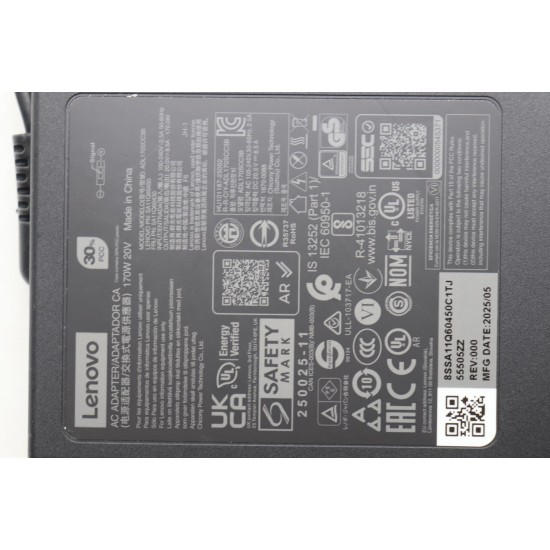 Incarcator Laptop, Lenovo, ThinkPad P1 Gen 5 Type 21DC, 21DD, 5A11Q60430, ADL170SCC3B, 20V, 8.5A, 170W, mufa usb square 11x4.5mm