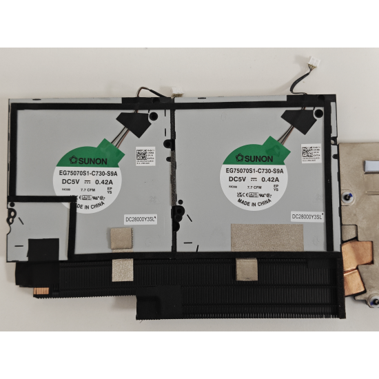 Set coolere Laptop, Dell, Precision 7670, P114F, P114F001, discret graphics, HFYY9, 0HFYY9, AT404003ZAL, EG75070S1-C730-S9A, DC28000Y3SL, 5V, 0.42A