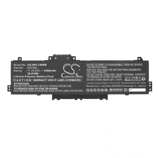 Baterie compatibila Laptop, HP, 15-FD, 15T-FD, TPN-Q287, N21969-005, CS-HPL140NB, AE03XL, 11.25V, 3450mAh, 38.81Wh