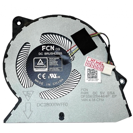 Cooler Laptop, Dell, Pro 16 PC16255, P134F, P134F003, RFF51, 0RFF51, DFS5K12114464P-FNRK, DC28000WFF0, UMA, 5V, 0.5A