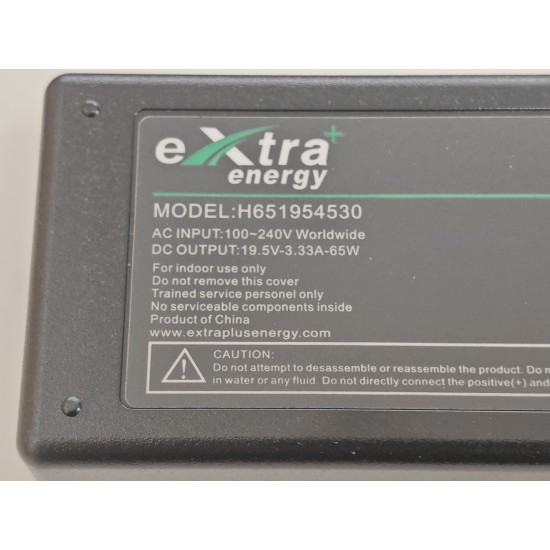 Incarcator compatibil Laptop, HP, 740015-002, 740015-003, 741553-850, 753559-001, 753559-002, 849650-003, 854055-001, 854055-002, 854055-004, 854057-002, 854117-850, 913691-850, L23960-001, L23960-003, H651954530, 19.5V, 3.33A, 65W, mufa 4.5x3.0mm