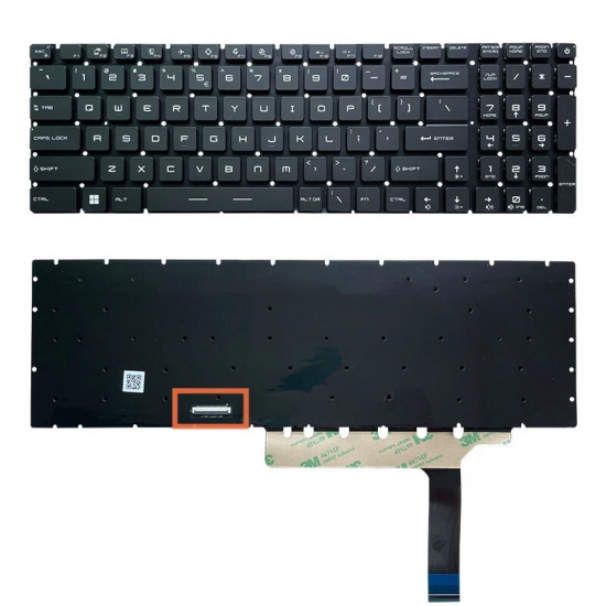 Tastatura Laptop Gaming, MSI, Raider GE77HX 12UGS, 12UHS, MS-17K5, iluminata, RGB Per Key, neagra, layout US