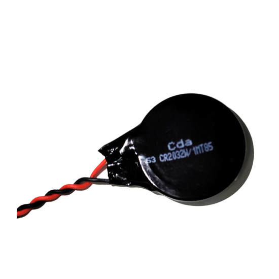 Baterie bios Laptop, CR2032, CR2032W, 1MT85, 9448A, 3V, 220mAh, CDA 53, 8.5cm, rosu si negru, conector plat, 2 pini