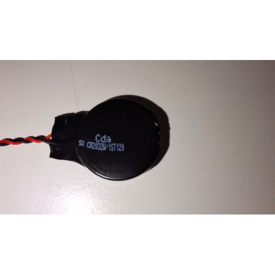 Baterie bios Laptop, CR2032, CR2032W, 1ST120, 3V, 220mAh, CDA 5X, 12cm, rosu si negru, conector regular small, 2 pini