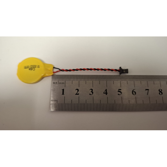 Baterie bios Laptop, CR2032, 1BT55, 3V, 220mAh, CDA 53, 5.5cm, rosu si negru, conector ACES 50285, 1.0 mm, 2 pini