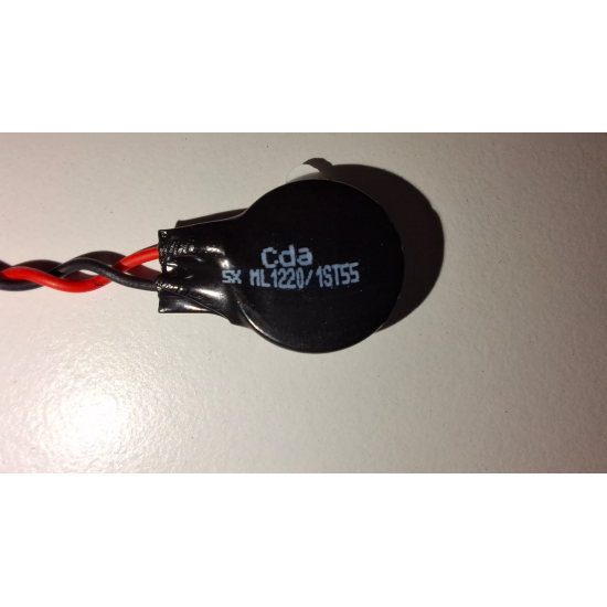 Baterie bios Laptop, ML1220, 1ST55, 3V, 220mAh, CDA 5X, 5.5cm, rosu si negru, conector Molex 51021, 1.25 mm, 2 pini