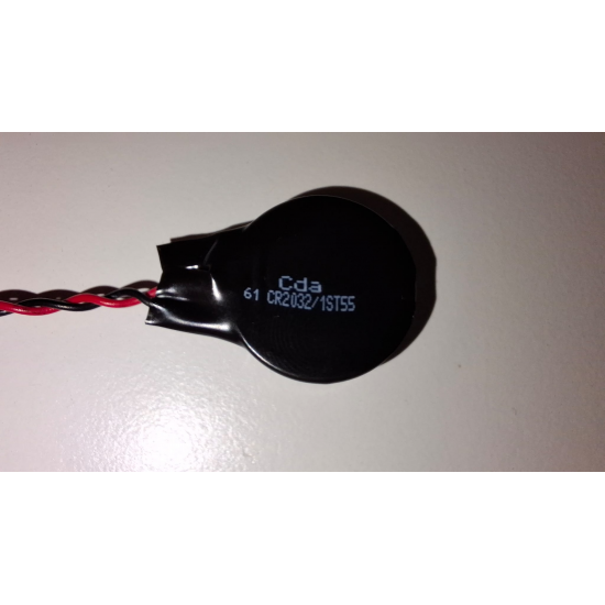 Baterie bios Laptop, CR2032, 1ST55, 3V, 220mAh, CDA 61, 5.5cm, rosu si negru, conector Molex 51021, 1,25 mm, 2 pini