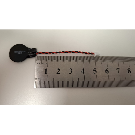 Baterie bios Laptop, CR1616, 1HT55, 3V, 220mAh, CDA 61, 5.5cm, rosu si negru, conector JST SHR-02V-S-B, 1,0 mm, 2 pini
