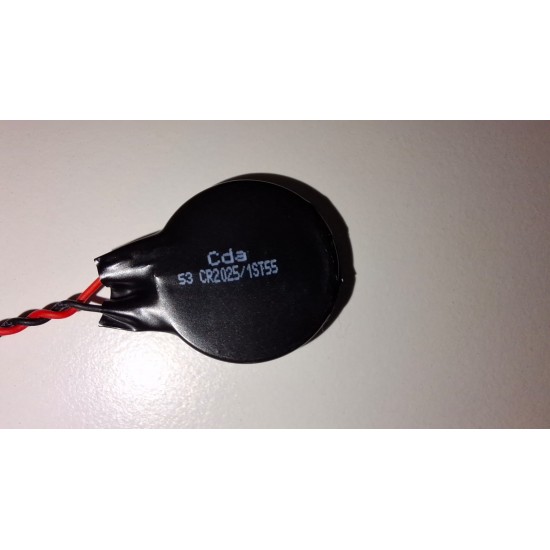 Baterie bios Laptop, CR2025, 1ST55, 3V, 220mAh, CDA 53, 5.5cm, rosu si negru, conector ACES 50285, 1.25 mm, 2 pini