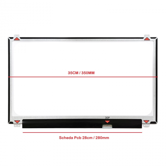 Display compatibil Laptop, BOE, NT156WHM-N45, NT156WHM-N45 V8.0, NT156WHM-N45 V8.1, NT156WHM-N45, V8.2, 15.6 inch, rezolutie HD, 1366x768, nano edge, 350mm latime, prinderi sus si jos, 60Hz, 30 pini