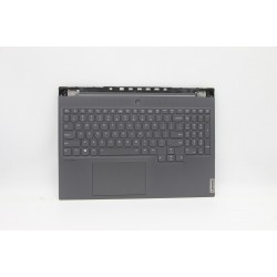 Carcasa superioara cu tastatura palmrest Laptop Gaming, Lenovo, Legion 7-16ACHg6 Type 82N6, 5CB1D05140, 5CB1D05147, AM1ZU000110, iluminata, RGB, 20 pini, gri, layout US