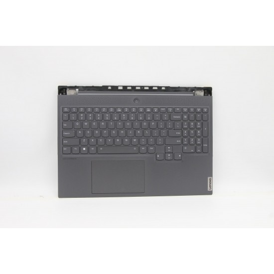 Carcasa superioara cu tastatura palmrest Laptop Gaming, Lenovo, Legion 7-16ACHg6 Type 82N6, 5CB1D05140, 5CB1D05147, AM1ZU000110, iluminata, RGB, 20 pini, gri, layout US