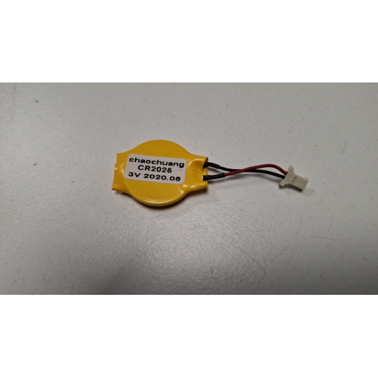 Baterie bios Laptop, CR2025, 3V, 220mAh, 2.5CM, Rosu/Negru, conector ACES 50285, 2 pini