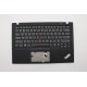 Carcasa superioara cu tastatura palmrest Laptop, Lenovo, ThinkPad X1 Carbon 01LX510, 01LX550, AM12S000500, iluminata, neagra, layout US