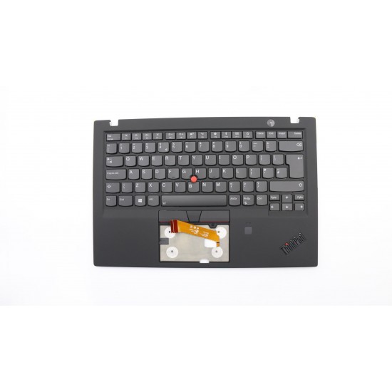 Carcasa superioara cu tastatura palmrest Laptop, Lenovo, ThinkPad X1 Carbon 6th Gen 6, Type 20KH, 20KG, 01YR564, 01YR600, AM16R000800, iluminata, neagra, layout UK