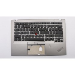 Carcasa superioara cu tastatura palmrest Laptop, Lenovo, ThinkPad X1 Carbon 6th Gen 6, Type 20KH, 20KG, 01YU591, 01YU555, AM16R000310, iluminata, argintie, layout US