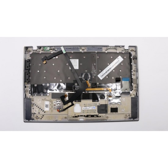Carcasa superioara cu tastatura palmrest Laptop, Lenovo, ThinkPad X1 Carbon 6th Gen 6, Type 20KH, 20KG, 01YU591, 01YU555, AM16R000310, iluminata, argintie, layout US