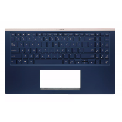 Carcasa superioara cu tastatura palmrest Laptop, Asus, ZenBook 15 UX533FAC, 90NB0NM5-R30590, 90NB0NM5-R30610, 13NB0NM1P01011-1, 13N1-9DA0Q21, 13NB0NM5AM0311, 13NB0NMXM06X1X, UX534FAC-2S, iluminata, argintie, layout US