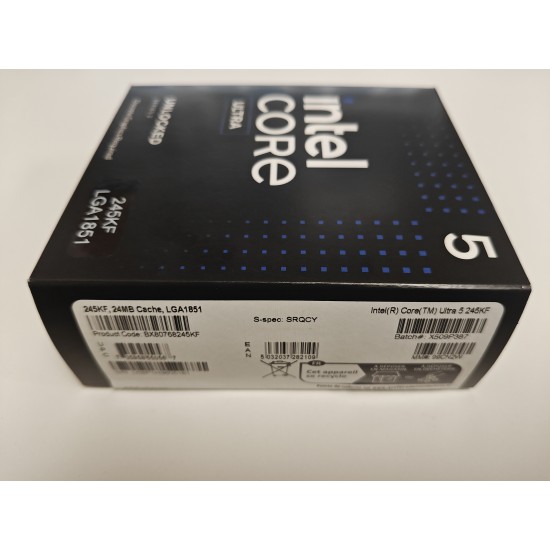 Procesor Intel Arrow Lake Core Ultra 5 245KF, 4.20Ghz pana la 5.2Ghz, 26MB Cache Smart, LGA1851, SRQCY, BX80768245KF, Box
