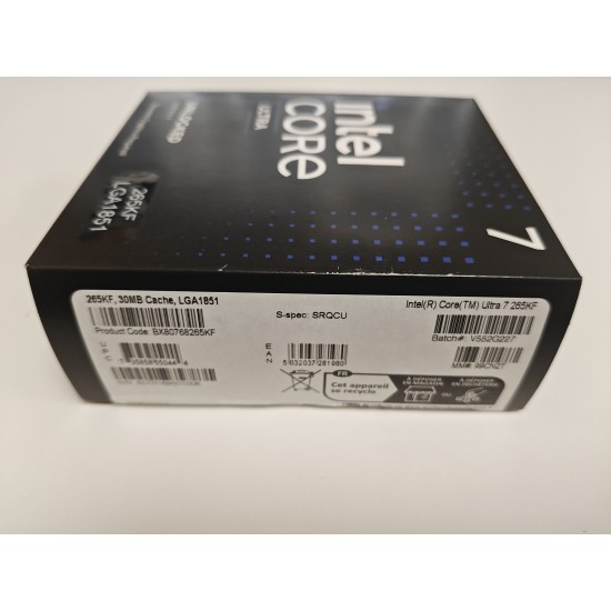 Procesor Intel Arrow Lake Core Ultra 7 265KF, 3.90Ghz pana la 5.5Ghz, 30MB Cache Smart, LGA1851, BX80768265KF, Box