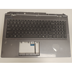 Carcasa superioara palmrest cu tastatura Laptop Gaming, Lenovo, LOQ Essential 15IRX11 Type 83SC, 5CB1T08848, APB6X000301, AMB6X000300, iluminata, 4 pini, gri, layout US