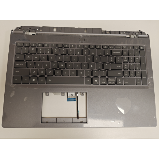 Carcasa superioara palmrest cu tastatura Laptop Gaming, Lenovo, LOQ Essential 15IRX11 Type 83SC, 5CB1T08848, APB6X000301, AMB6X000300, iluminata, 4 pini, gri, layout US