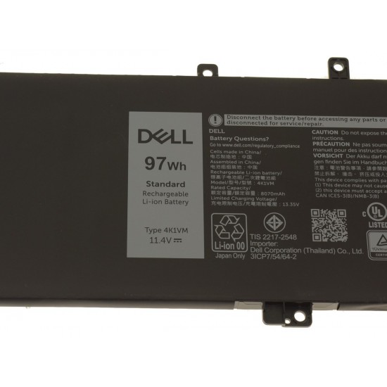 Baterie Laptop, Dell, Precision 5530, P56F, P56F002, 4K1VM, 11.4V, 8070mAh, 97Wh