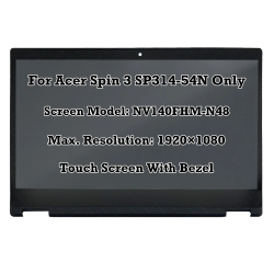 Ansamblu Display cu touchscreen Laptop, Acer, Spin 3 SP314-54N, 6M.HQCN1.001, NV140FHM-N48 V8.1, 14 inch, rezolutie FHD, 1920x1080, 30 pini