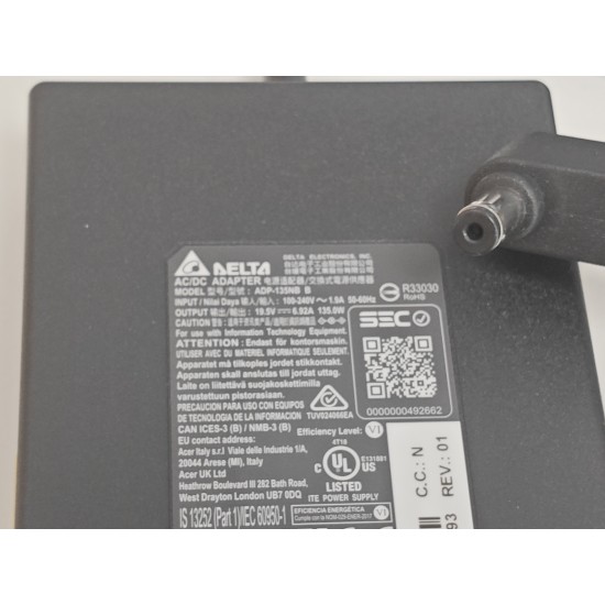 Incarcator Laptop Gaming, Acer, Aspire V17 Nitro VN7-792G, VN7-793G, ADP-135KB T, PA-1131-16, 19V, 7.1A, 135W, mufa 5.5x1.7mm