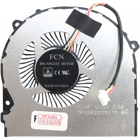 Cooler procesor Laptop Gaming, Clevo, FP15, 6-31-HN503-201, DFS5K221153711-FLHF, 5V, 0.5A, CPU