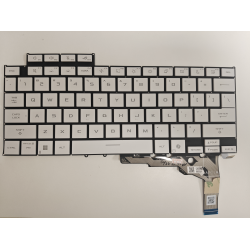 Tastatura Laptop Gaming, Asus, ROG Zephyrus G16 GU605C, GU605CP, GU605CR, GU605CW, iluminata, RGB 4 Zone, 16 pini, alba, layout US