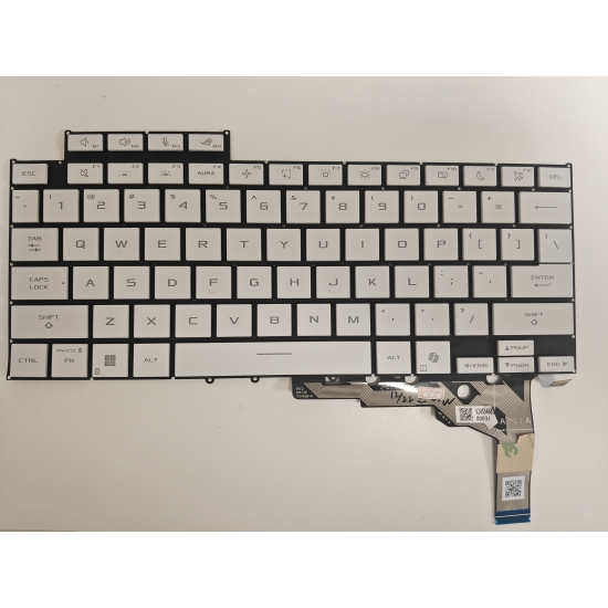 Tastatura Laptop Gaming, Asus, ROG Zephyrus G16 GU605C, GU605CP, GU605CR, GU605CW, iluminata, RGB 4 Zone, 16 pini, alba, layout US