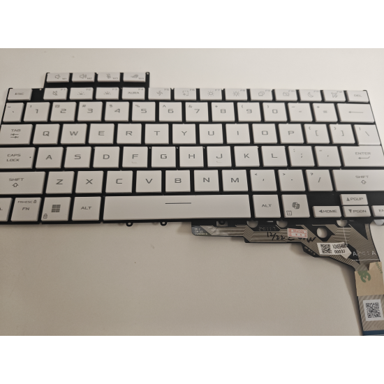 Tastatura Laptop Gaming, Asus, ROG Zephyrus G16 GU605C, GU605CP, GU605CR, GU605CW, iluminata, RGB 4 Zone, 16 pini, alba, layout US