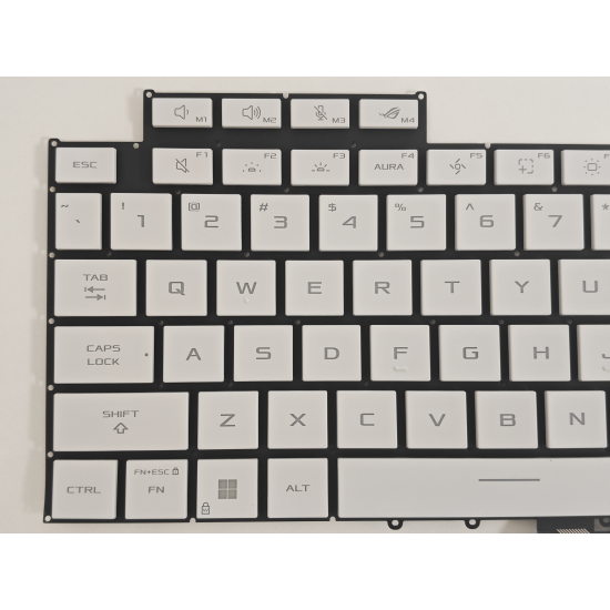 Tastatura Laptop Gaming, Asus, ROG Zephyrus G16 GU605C, GU605CP, GU605CR, GU605CW, iluminata, RGB 4 Zone, 16 pini, alba, layout US