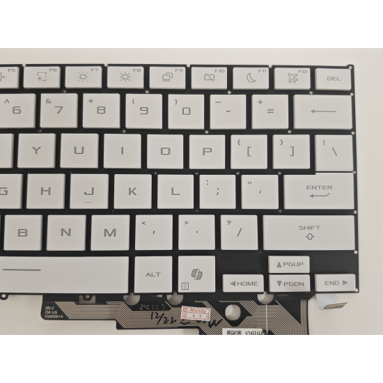 Tastatura Laptop Gaming, Asus, ROG Zephyrus G16 GU605C, GU605CP, GU605CR, GU605CW, iluminata, RGB 4 Zone, 16 pini, alba, layout US