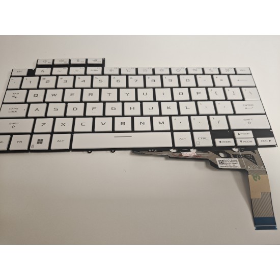 Tastatura Laptop Gaming, Asus, ROG Zephyrus G16 GU605C, GU605CP, GU605CR, GU605CW, iluminata, RGB Per Key, 12 pini, alba, layout US