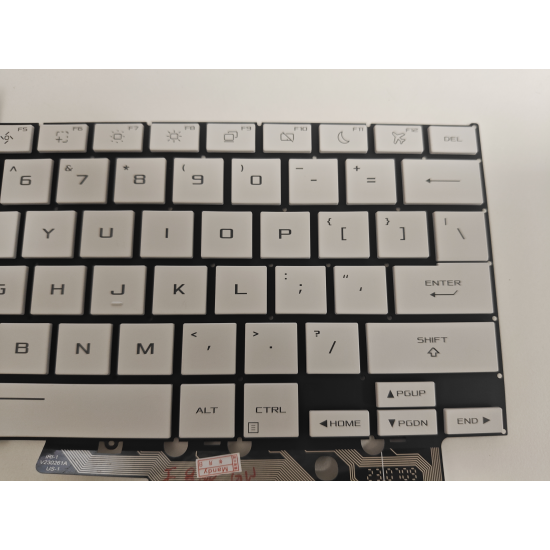 Tastatura Laptop Gaming, Asus, ROG Zephyrus G16 GU605C, GU605CP, GU605CR, GU605CW, iluminata, RGB Per Key, 12 pini, alba, layout US