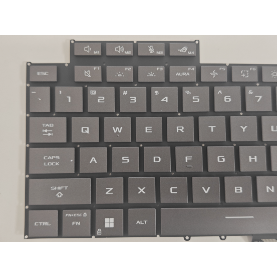 Tastatura Laptop Gaming, Asus, ROG Zephyrus G16 GU605C, GU605CP, GU605CR, GU605CW, iluminata, RGB 4 Zone, 16 pini, gri, layout US