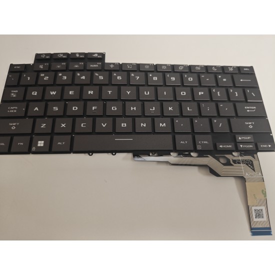 Tastatura Laptop Gaming, Asus, ROG Zephyrus G16 GU605C, GU605CP, GU605CR, GU605CW, iluminata, RGB Per Key, 12 pini, gri, layout US