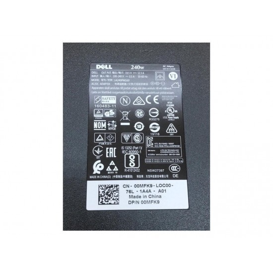 Incarcator  Laptop Gaming, Dell, Precision 17 7750, P44E, P44E001, FWCRC, 0FWCRC, GA240PE1-00, ADP-240AB D, 19.5V, 12.3A, 240W, conector 7.4x5.0mm