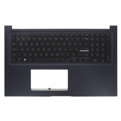 Carcasa superioara cu tastatura palmrest Laptop, Asus, VivoBook 17 X1704V, X1704VA, 90NB10F2-R32UI0, 13NB10F2P05012-3, 13N1-GZA0D01, 13N1-GZA0K31, 13NB10F0M010X1, X1704ZA-1B, iluminata, albastru inchis, layout US