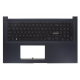 Carcasa superioara cu tastatura palmrest Laptop, Asus, VivoBook 17 P1704V, P1704VA, 90NB10F2-R32UI0, 13NB10F2P05012-3, 13N1-GZA0D01, 13N1-GZA0K31, 13NB10F0M010X1, X1704ZA-1B, iluminata, albastru inchis, layout US