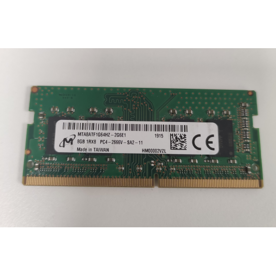 Memorie RAM Laptop, Micron, 8GB, 1Rx8, DDR4, PC4-21300, 2666MHz, 1.2V, MTA8ATF1G64HZ-2G6E1, CL19, Non-ECC, SODIMM, 260 pini