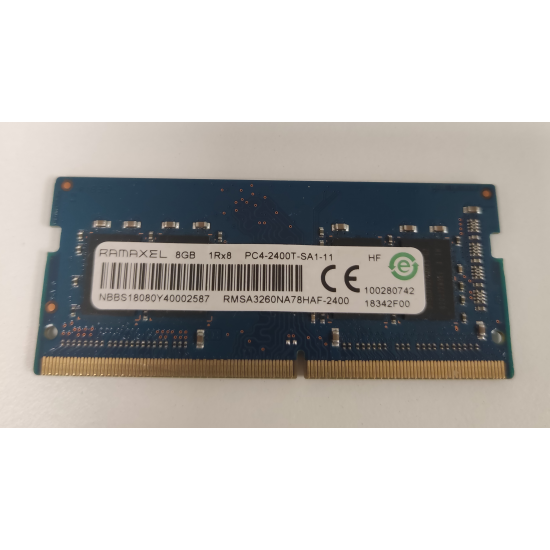 Memorie RAM Laptop, Ramaxel, 8GB, 1Rx8, DDR4, PC4-19200, 2400MHz, 1.2V, RMSA3260NA78HAF-2400, CL17, Non-ECC, SODIMM, 260 pini