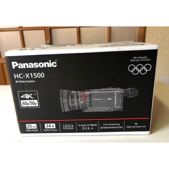 Camer? video profesional? Panasonic HC-X1500, 4K UHD, 60p, zoom optic 24x, Obiectiv Leica, 2 sloturi memorie SD, stabilizare pe 5 axe, HDMI, Wi-Fi+, Full Box, Refurbished