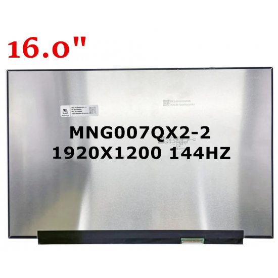 Display compatibil Laptop, AU Optronics, B160UAN08.1, B160UAN08.2, 16.0 inch, LED, rezolutie FHD+, 1920x1200, 144Hz, 40 pini