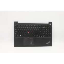 Carcasa superioara cu tastatura palmrest Laptop, Lenovo, Thinkpad E15 Gen 1 Type 20RD, 20RE, 5M10V16943, AM1D6000600, AM1D6000A00, FA1D6000EX0, FE5A0, iluminata, neagra, layout UK