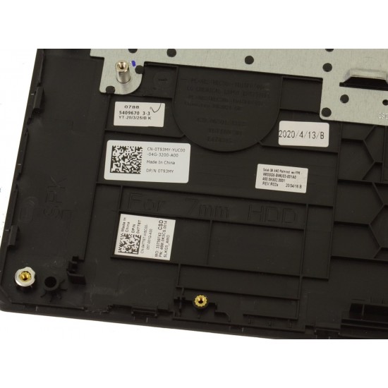 Carcasa superioara cu tastatura palmrest Laptop Gaming, Dell, G5 5500, P89F, P89F003, T93MY, 0T93MY, 4TT6T, 04TT6T, 46M.0K502.0001, iluminata, 4 pini, neagra, layout US