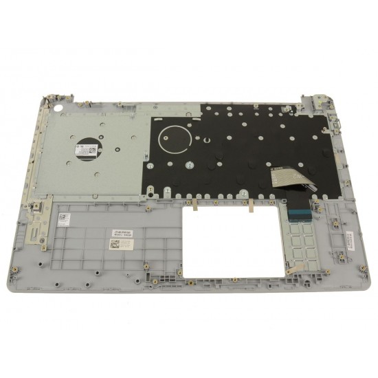 Carcasa superioara cu tastatura palmrest Laptop, Dell, Inspiron 15 5583, P86F, P86F001, HC3KR, 0HC3KR, F77JT, 0F77JT, 021HY, 0021HY, 439.0FW02.0002-3, argintie, layout US